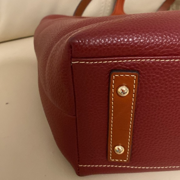 Dooney & Bourke Wine Leather Double Pocket Tote - Picture 5 of 10